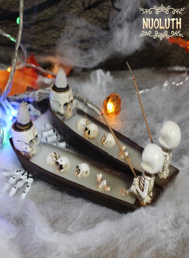 NUOLUTH Incense Burner, backflow Incense Burner,Skeleton Ship Incense Holder,Hand-Carved Decorations,Cool Room Decorations, Awesome and Ideal Gifts, Brown - Image 2